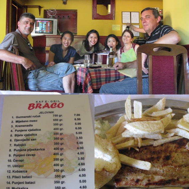 Surprisingly a delicious and friendly lunch stop at Braco, Jelovnik (on the way to Ostrog). The owners and locals were intrigued by us. They do not speak English but somehow we conversed well.
